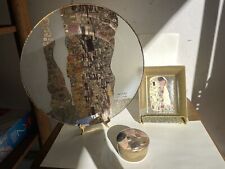 Vtg Set Of 3 Goebel Artis Orbis 14” Glass Platter Gustav Klimpt Hand Decorated picture
