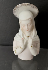 Vintage  Praying Virgin Mary Madonna Bisque Figurine Japan Miniature 4” picture