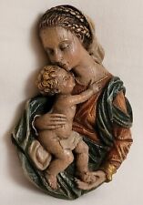 Vintage MALSINER Madonna and Child Made Italy Sculpture Wall Hanging Decor Relig picture