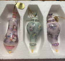 3 Heirloom Porcelain Cherished Chintz Ornament Collection 2000 Bradford Edition picture