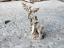 1986 Gallo Maurus Dragonspell Enchantress & Dragon Pewter Figurine, 4 Inch picture