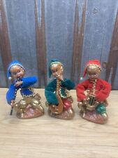 Vintage Tilso Asian Pixie / Elf Musicians Figurines, Hong Kong Set of 3 picture
