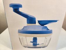 Tupperware Quick Chef Pro System-Manual Turn Handle Food Processor- Blue New Box picture