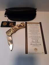 Franklin Mint Collector Knife With Pouch,Certificate Of Authenticity Included picture
