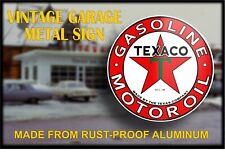 Texaco Gasoline Motor Oil Rust Proof Aluminum Metal Garage Wall Sign picture