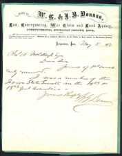 WILLIAM G. DONNAN - AUTOGRAPH NOTE SIGNED 05/05/1873 picture