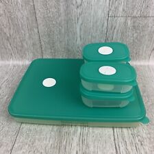 Tupperware Freeze Smart 4.75 C.  Rectangle Container #4451 w/Dial Green 4= 4160C picture