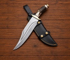 Brad Pitt Bullet Train The Wolf's Replica Bowie Knife, Handmade Hunting Knife picture