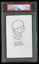 Mort Walker signed autograph 3x5 card w Original Beetle Bailey Sketch PSA Slabbe picture