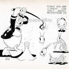 1938 Donald's Golf Game Animated Donald Duck Walt Disney Cartoon Press Photo 6 picture