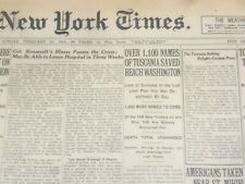 1918 FEBRUARY 10 NEW YORK TIMES - 1,100 OF TUSCANIA SAVED - NT 8236 picture