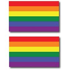 Gay Pride LGTBQ Rainbow Flag Magnet Decal, 3x5 Inches Automotive Magnet 2 Pack picture