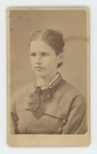Antique ID'd CDV c1870s Beautiful Young Woman Named Mollie Tyler Lawrence, KS picture