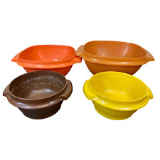 Lot of 4 Vintage Tupperware Servalier Harvest Bowls-838 840 1323- Rough picture