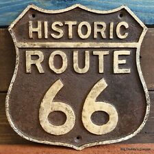 Historic Route 66 Cast Iron Plaque Sign Antique Rustic Vintage Embossed Finish  picture
