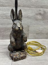 Vintage Brown Bunny Rabbit Lamp Resin Solid Very Nice Pair Available Fast Ship picture