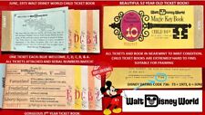 1973 Walt Disney World CHILD A B C D E TICKET Book ALL 5 TICKETS ATTACHED NM C9 picture