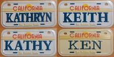 California Golden State Mini Bike License Plate Name KATHRYN KATHY KEITH KEN picture