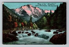 Switzerland-View the Jungfrau from Interlaken River Mountain Vintage Postcard picture