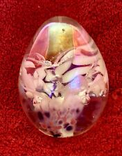 Roger Vines Studio 1986, Egg Shaped Glass MSH Paperweight, 3.25” X 2.5 Inch picture
