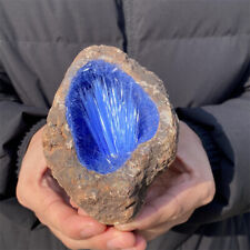 430g Natural Rare Blue Goethite Quartz Cave Mineral Specimens Reiki Healing Gem picture