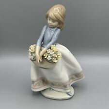 LLADRO Girl 5467 May Flowers Retired  No Box PLEASE READ 6.5” Adorable picture