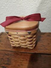 Longaberger 2002 Small Sweetest Gift Valentine Basket With Lid and Ribbon picture