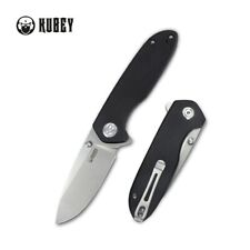 Kubey Belus Folding Knife Black G10 Handle AUS-10 Plain Edge Bead Blast KU342A picture