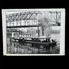 Vintage Sir Iron City Pittsburgh Tug Boat Smithfield Bridge Scene Large Format picture