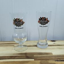 Set Of 2  Rainforest Cafe Orlando Souvenir Glasses - 1 Beer & 1 Hurricane Glass picture
