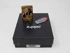Zippo Artist Claudio Mazzi Windy Girl Tumbled Brass Lighter NEW Very Rare picture