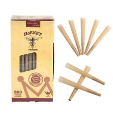 800X HORNET 11/4 Size Natural Pre-Rolled Unrefined Rolling Paper Cones With Tips picture