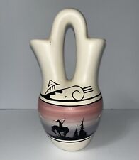 Vintage Navajo Native American Pottery Wedding Vase Signed By Artist picture