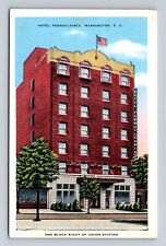 Washington DC, Hotel Pennsylvania, Advertising Antique, Vintage c1941 Postcard picture
