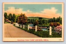 Camp Gruber Oklahoma Greetings From Vintage 1943 Free Military Postcard picture