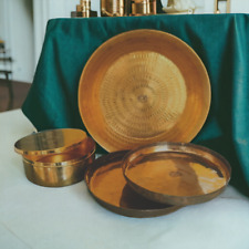 Brass Utensils pack of bread box, Punjabi Parat and 2 Bronze food Plate (4 Pcs) picture