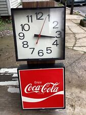 Vintage Coca-Cola Wall Clock 1977 Ingress-Plastene Model G018 Clock Works. picture