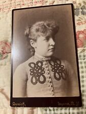 Lyons New York Antique Cabinet Photo MILITARY Style Young Woman Lady Wife Fiancé picture