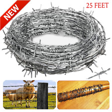 High Tensile Strength 25ft 18 Gauge Fences Galvanized Barbed Wire Roll 4 Point picture