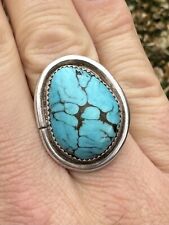 Chunky RAY LOVATO Kewa Santo Domingo Sterling Turquoise Ring Men’s Sz 10.5 - 11 picture