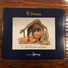 Fontanini 5 Inch Scale 5 Piece Nativity Set with Italian Stable-Manger-NEW picture