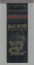 Matchbook Cover - Native American Related - Bad River Casino Odanah, WI Black picture