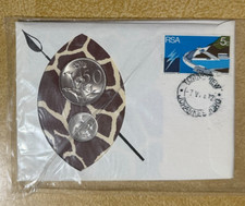 1972 ~ 99 COMPANY ~ FIRST DAY FIRST ISSUED SOUTH AFRICA ~ 5 & 50 CENT 2 COIN SET picture