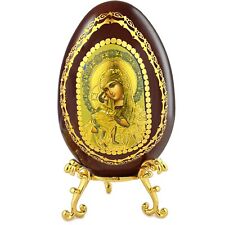 Madonna and Child Icon Egg Wooden Catholic Orthodox Christian Icon Virgin Mary picture
