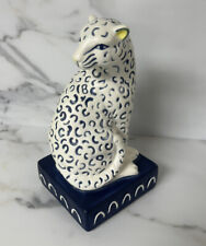 Opalhouse Ceramic Leopard Single Bookend Figurine Blue White picture