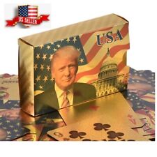 8 lot of Donald Trump Gold Foil Waterproof Plastic Playing Poker Deck Game Cards picture