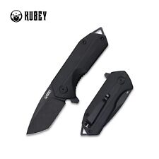 Kubey Campe Flipper Folding Knife Striped Black G10 Handle D2 Plain Edge KU203J picture