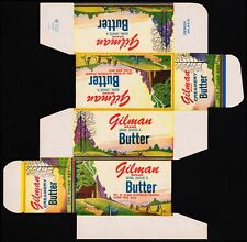 Vintage box GILMAN BUTTER Gilman Creamery Minnesota farm scene unused n-mint picture