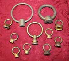 MIXED LOT OF 11 ROUND BRASS/METAL LOOP DROP FINIALS FOR CEILING LIGHT FIXTURES picture