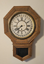 Regulator Clock Gilbert 31 Day Octagon Oak Case Antique For Repair picture